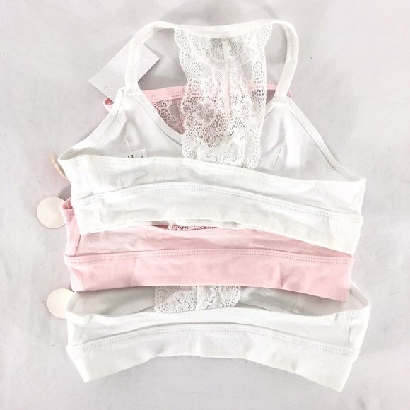 Lot of 3 Delta Maidenform Girls Bras Racerback Lace Pink White Size S - Picture 2 of 4